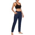 thumbnail image 6 of Oksale Travel Pants for Women On Plane Plus Size Golf Pants with Zipper Pockets Casual Drawstring Elastic Waisted Pants Active Outdoor, 6 of 9