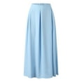 thumbnail image 5 of Sngxgn Women's Pleated Skater Skirt Basic Casual High Waisted Ruffles Flared Mini Skirts(Sky Blue,XL), 5 of 7