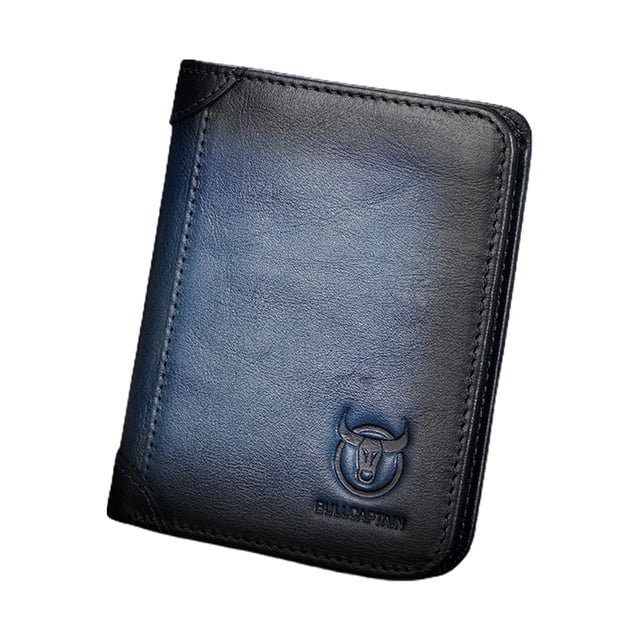 Men Large Capacity Genuine Leather Bifold Wallet RFID Blocking Vintage Credit Card Holder