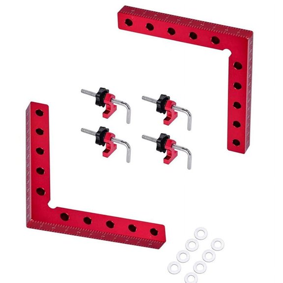 Symkmb 90° Positioning Squares Right Angle Clamps for Woodworking Corner Clamp Carpenter Clamping Tool for Cabinets Aluminum Alloy