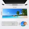 thumbnail image 4 of Extended Large Gaming Mouse Pad with Stitched Edges, XXL Mouse Pad Large (31.5x11.8 Inch) w/ Brilliant Design, Desk Mat Keyboard Pad with Anti Slip Base, Multifunctional Desk Pad - Bule Sky Beach, 4 of 6