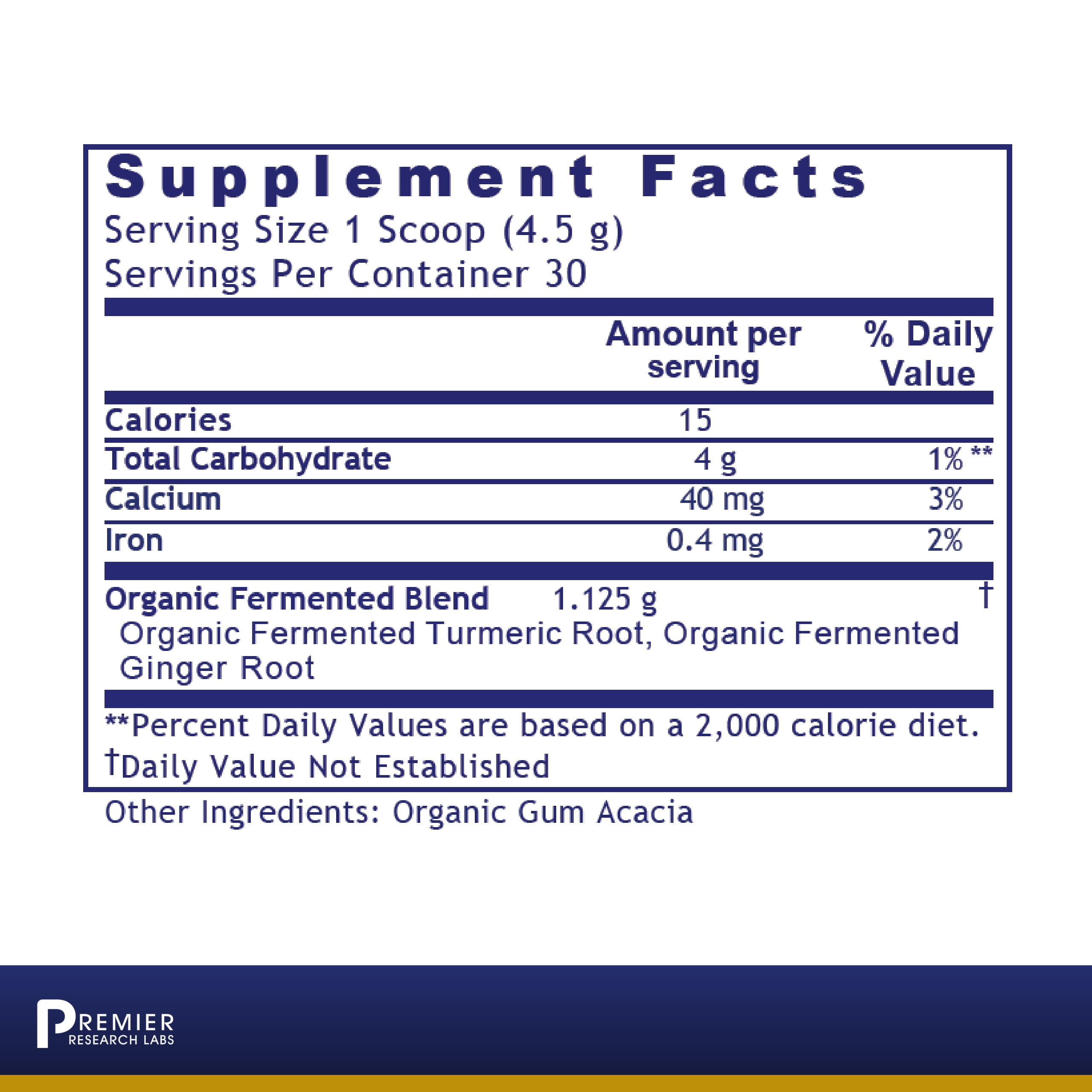 Premier Research Labs Fermented Turmeric/Ginger - Digestive Health Support Powder with Turmeric & Ginger* - Powder Supplement Aids Liver Health & Digestion* - 4.7 oz powder