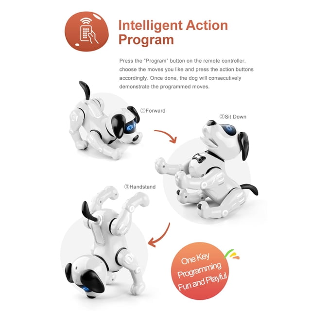 Robot de control remoto CUTICAT Mascota robótica interactiva inteligente para perros blanco