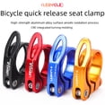 thumbnail image 3 of 28.6mm Red Quick Release Seat Post Clamp for Mountain & Road Bikes - Secure Locking, Lightweight, Durable Bike Seatpost Fixing Buckle with Easy Installation, 3 of 6