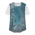 thumbnail image 4 of FcBaudy Hauts pour Femmes, Chemises pour Femmes, Manches Courtes Col Rond Blouses & Chemises Décontractées et à la Mode Imprimé Manches Courtes Haut Décontracté Chemisier Femme, 4 of 5