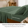 thumbnail image 4 of Mellanni Iconic 6 Piece Bed Sheet Set Brushed Microfiber, Deep Pocket, Queen, Sage, 4 of 6