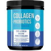 MAV Nutrition Collagen   Probiotics Peptide Powder, Type 1 & 3 Pure Grass-Fed Hydrolyzed, 210g