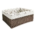 thumbnail image 1 of Cesta de almacenamiento de mimbre tejido pastoral Sunnimix forro desmontable Tamaño L, 1 of 8