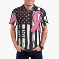 thumbnail image 1 of Xecao Ribbon Breast Cancer Awareness Pattern Men’s Polo Shirt with Buttoned Collar Soft Breathable Casual Polo Shirt for Work, Leisure, and Outdoor Activities-X-Large, 1 of 6
