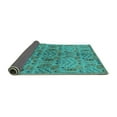 thumbnail image 2 of Ahgly Company Indoor Rectangle Oriental Turquoise Blue Industrial Area Rugs, 2' x 5', 2 of 4