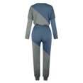 thumbnail image 5 of Scyoekwg Womens Athletic Sets Color Block Crewneck Long Sleeve Sweatshirts Drawstring Jogger Pants Workout Outfits Casual Fashion Loose Fall Outfits Outfits (Blue,L), 5 of 5