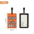 thumbnail image 2 of Uxcell Luggage Tag (Excuse Me, Not Your Bag), Funny Travel Baggage Bag Tag Suitcase Identifier Label for Women Men Orange, 2 of 6