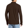 thumbnail image 6 of Men's Swim Shirts Long Sleeve Golf Polo Shirts for Men Quick Dry UPF 50+ Sun Protection Polos Casual Collared Shirts with Thumb Holes Big and Tall Size M-3XL Coffee, 6 of 9