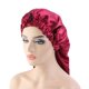 thumbnail image 5 of Gorro de pavo Gorro de pelo largo suave y elástico Gorro de pelo sedoso transpirable grande para dormir (rojo vino), 5 of 5