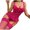 Hot Pink, variant on Levmjia Women's Lace Patterned Nightgown Set Mesh Solid Color Underwear Slim Fit Comfortable Lingerie Breathable for Everyday Wear and Sleep