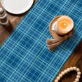 thumbnail image 4 of Buffalo Plaid Table Runner 108 Inches Long,Royal Blue Farmhouse Gingham Striped Cotton Linen Table Runners Dresser Scarves,Fabric Tabletop Scarf Furniture Cover for Home Dinner Party 13"x108", 4 of 9