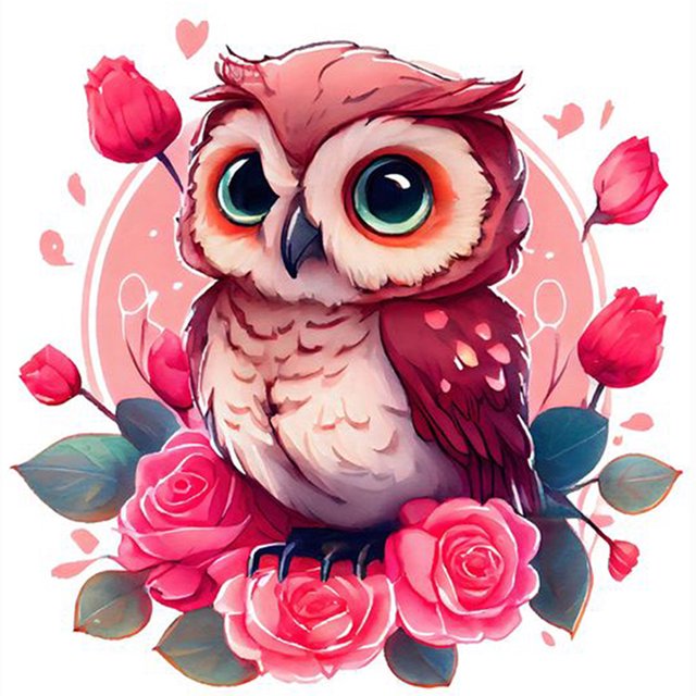 Diamond Painting 5D DIY Full Round Drill Flower Owl Kit Decoración del hogar (B6174) Hugtrwg Para estrenar