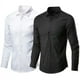 thumbnail image 2 of Camisa blanca de manga larga para hombre, informal, formal, de negocios, de corte entallado, estilo coreano, camisa de trabajo profesional, planchado sin arrugas, 2 of 4