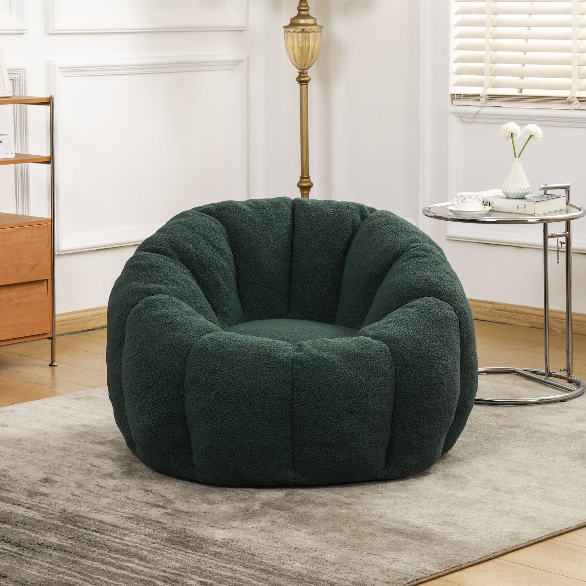 Jopath Bean Bag Chair for Adults and Kids,Oversized Bean Bag Sofa with Armrests Stuffed High-Density Foam,Lazy Sofa Floor Sofa for Living Room Bedroom,Green