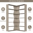 thumbnail image 5 of Homfa 6-Tier Corner Bookcase, L-Shaped Bookshelf with Baffle, Storage Display Rack for Office Living Room, Gray, 5 of 7