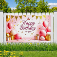 thumbnail image 5 of Pink Themed Happy Birthday Banner with Crown Element Party Decoration Backdrop for Birthday Parties Photography Props and Home Decorations, 5 of 7
