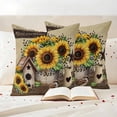 thumbnail image 3 of Farmhouse Sunflowers Outdoor Waterproof Pillow Covers, Western Star Vintage Sparrows Decorative Square Throw Pillowcase Sofa Cushion Sham for Patio/Couch/Chair, 24"x24" 2 Pack, 3 of 8