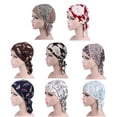 thumbnail image 3 of Koszal Mode Imprimé Femmes Musulman Élastique Turban Coton Chapeau Tête Wrap Chimio Cap, 3 of 7
