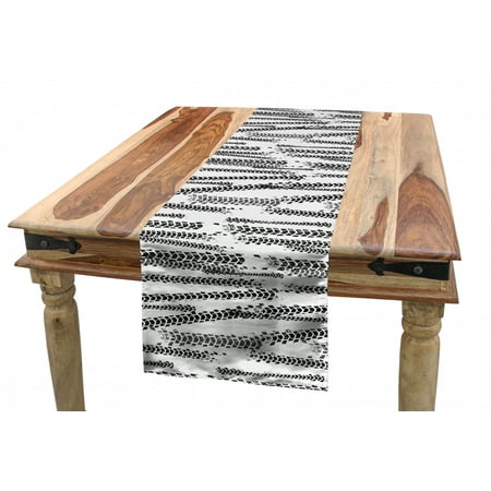 

Abstract Table Runner Art Illustration of Automobile Tire Tracks Depicted in Grunge Style Dining Room Kitchen Rectangular Runner 3 Sizes by Ambesonne