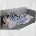 thumbnail image 6 of Just Breathe Soft Flannel Fleece Blanket, Calligraphic Motivation Words with a Hand Drawn Cloud Wellness Lifestyle, Cozy Plush for Indoor and Outdoor Use, 50" x 60", Pale Blue White, by Ambesonne, 6 of 6