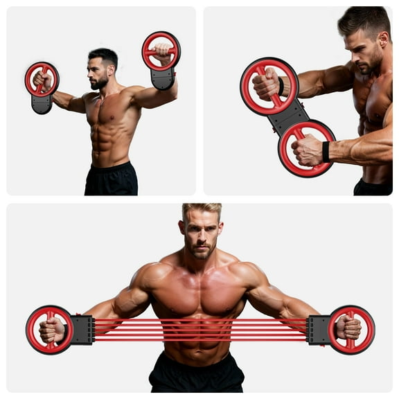 3 IN 1 Burn Machine Arm Exercise,360° Rotatable Forearm Trainer, Chest Expansion, One-Handed Centrifugal Exercise, Adjustable 5 Level Resistance (10-50 lbs)