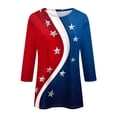 thumbnail image 4 of 4th of July Shirts Women Casual 3/4 Sleeve American Flag Print T-Shirts Round Neck Independence Day Patriotic Pullover USA 250th Anniversary Celebration Party 1776-2026 Blouses, S, 4 of 5