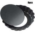 thumbnail image 2 of Mduoduo 6 Pcs Non Stick 4 Inch Quiche Pans Removable Bottom Mini Tart Pans Set Tart tins Cases,Miniature Molds for Pies Cheese Cakes,Black, 2 of 13