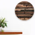 thumbnail image 3 of Shabby Wood Grain Decorative Round Wall Clock Arabic Numerals Design Non Ticking Wall Clock Large For Bedrooms Bathroom（10 Inch）, 3 of 6