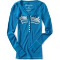 thumbnail image 1 of Camiseta henley térmica de manga larga Aeropostale para mujer, azul, grande, 1 of 1