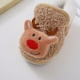 thumbnail image 4 of XYIJANI Christmas Girls Sneakers Infant Christmas Booties Soft Baby Santa Winter Warm Fleece Slippers Snow Boots Crib Shoes(Khaki,14), 4 of 6