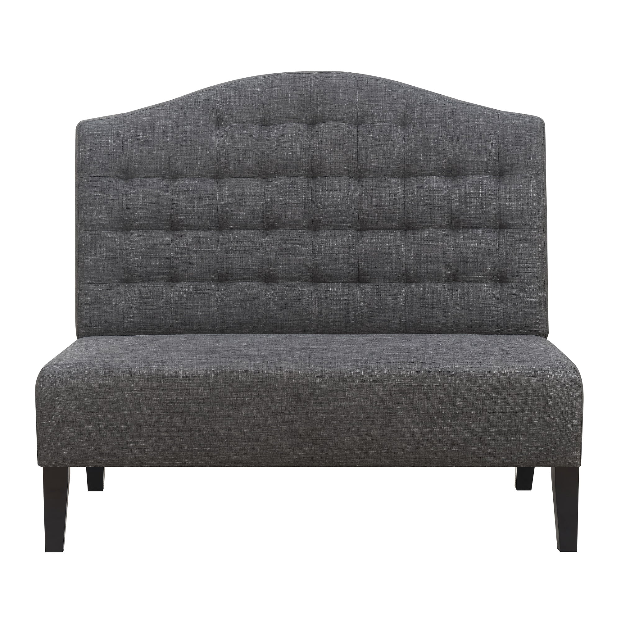 HomeFare Biscuit Tufted Entryway Bench in Slate Gray