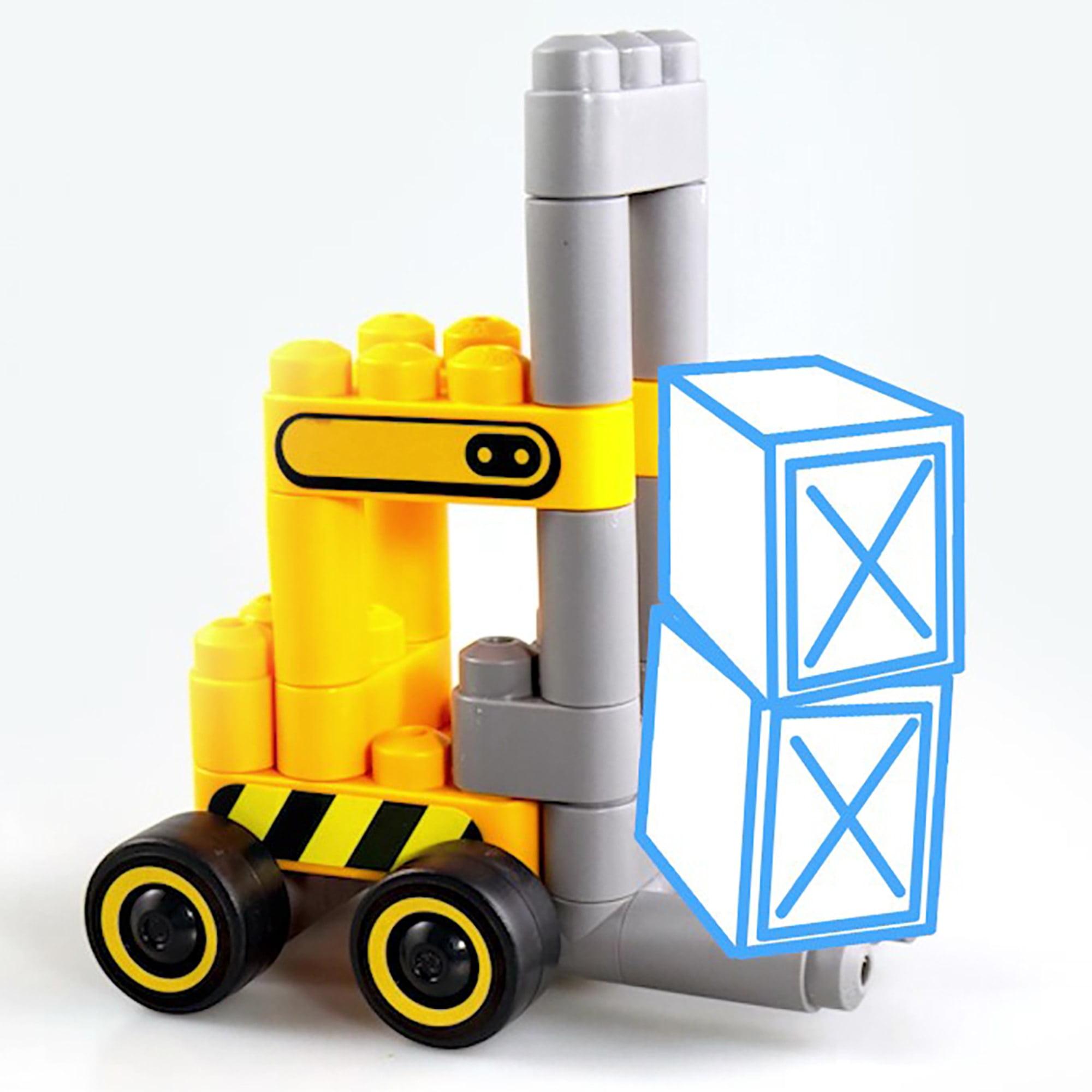 Hape: PolyM: Construction Site - Yellow-Grey - 43pc Building