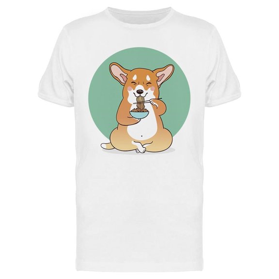 Corgi Eats Ramen Tee Men's -Image by Shutterstock