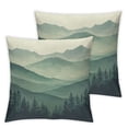 thumbnail image 2 of Acheng Pillow Covers Rustic Farmhouse Decor Pillowcases Green Mountains in The Fog Throw Pillow Case Cushion Cover for Sofa Couch Bedroom,2 Pcs White, 2 of 6