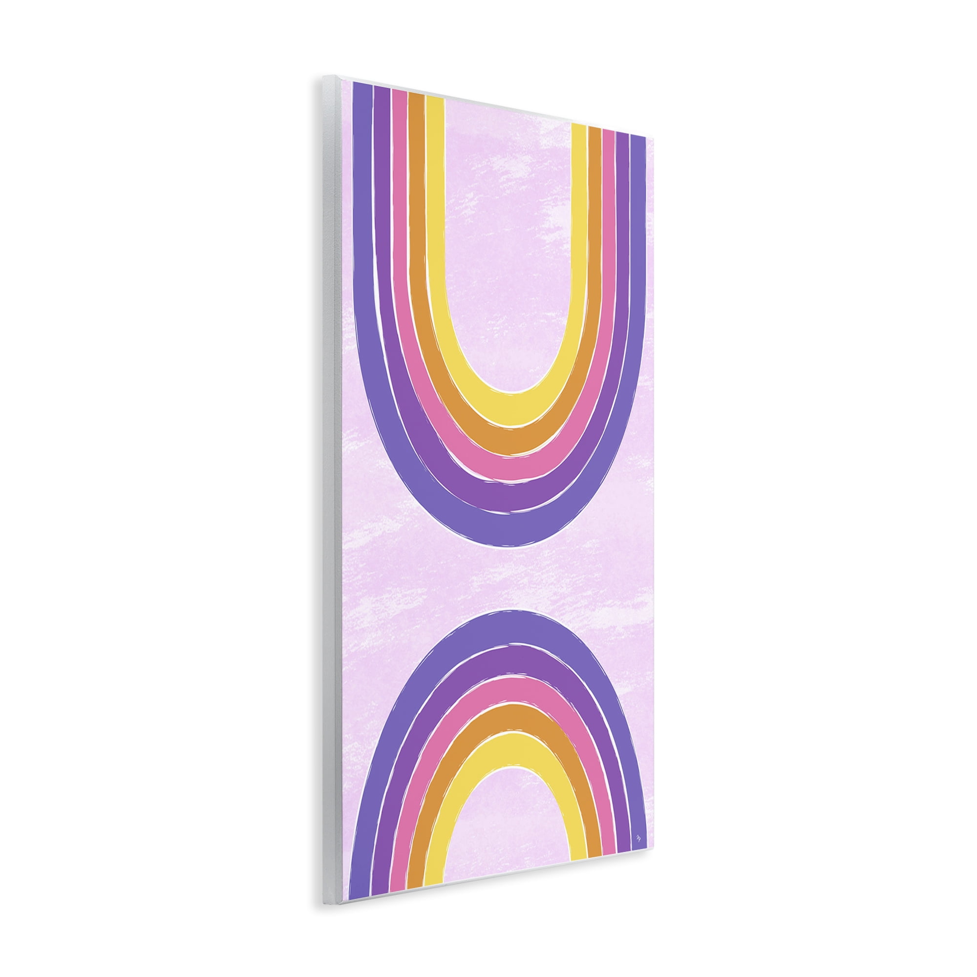 Stupell Industries Purple Rainbow Arches Landscape Painting Unframed Art Print Wall Art, 13 x 19