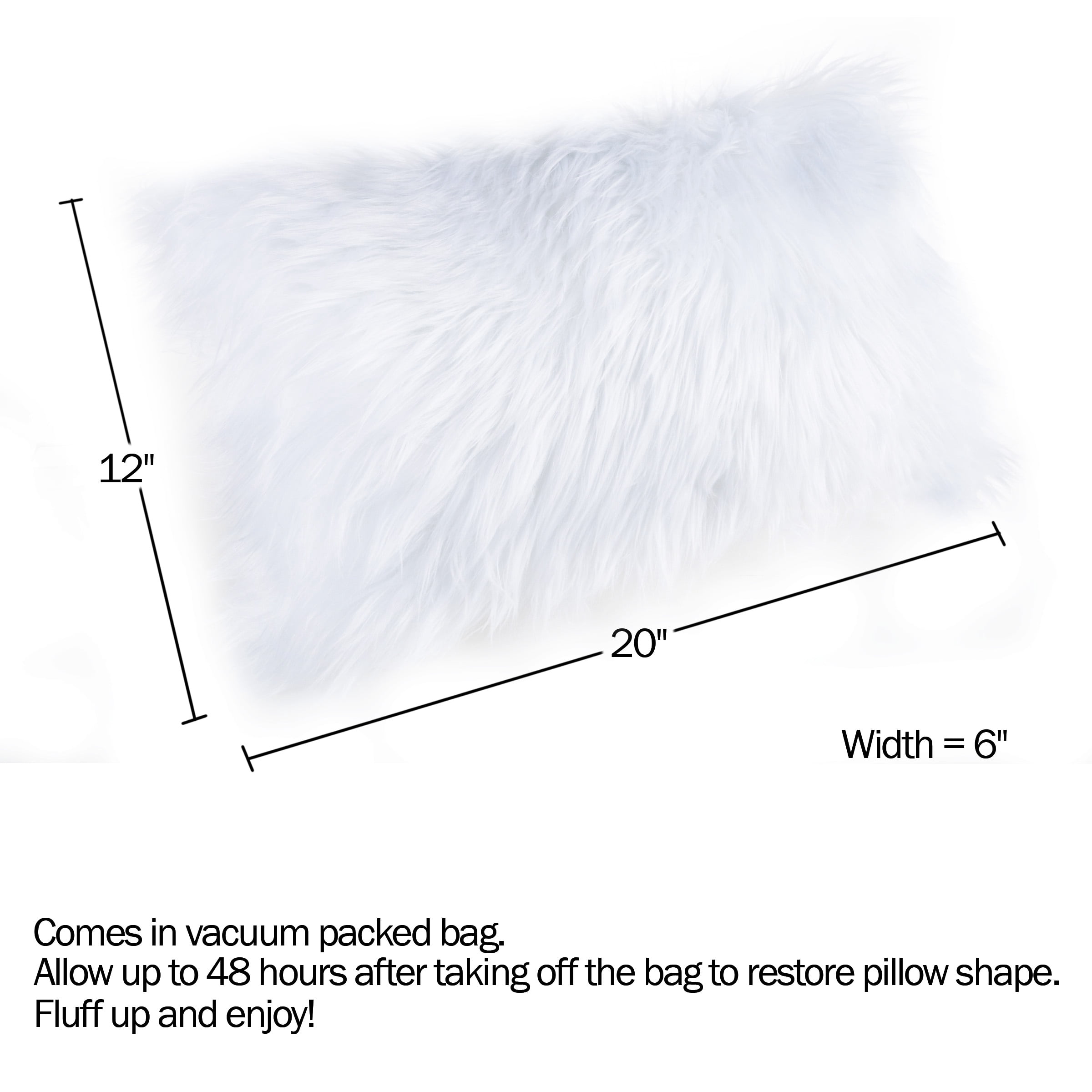 Somerset Home  1-piece 12" x 20" Plush LumbarPolyester Throw Pillow and Insert for Adult, White