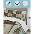 thumbnail image 3 of Quilt King Size Bedding Set, Vintage Leaves Reversible Summer Quilt 3 Pieces, Green Palm Plants Ginkgo Rustic Botanical Lightweight Bedspreads Coverlets with 2 Pillow Shams for All Seasons, 3 of 5