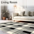 thumbnail image 2 of ODIKA 6'x9' Machine Washable Non-Slip Area Rug, Modern Interlocking Plaid Design with Striking Symmetry High Traffic Rug with Pad, Beige, 561128, 2 of 8