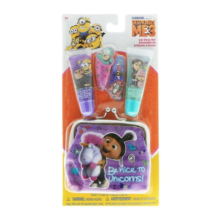 Despicable Me Minions Lip Gloss 2pk With Girls Coin Purse and Hair Clips