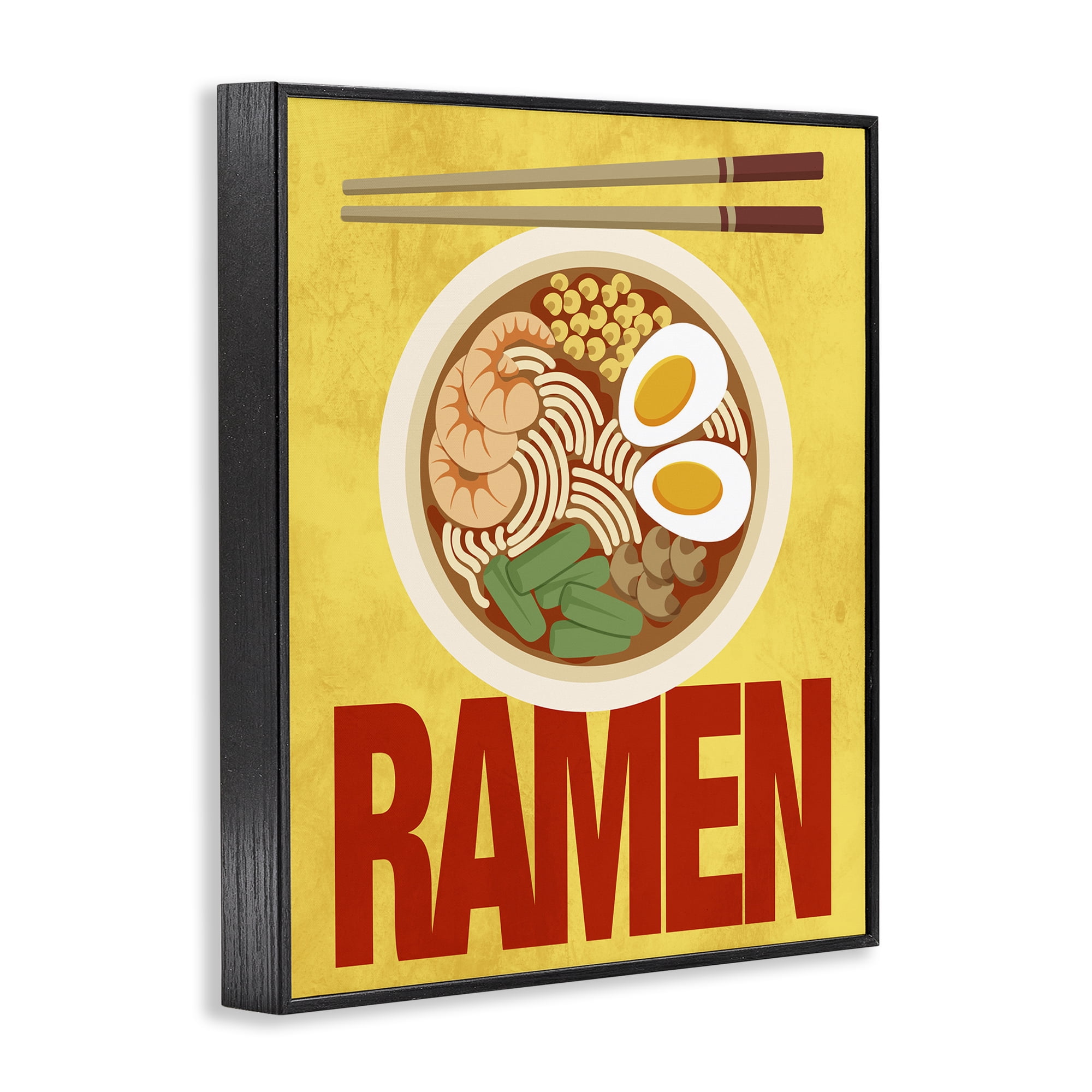 Stupell Industries Bright Ramen & Chopsticks Black Framed Giclee Art, design by Marcus Prime