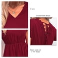 thumbnail image 3 of Vestido de manga con vuelo ANGGREK verano Cuello en V Espalda cruzada, 3 of 6
