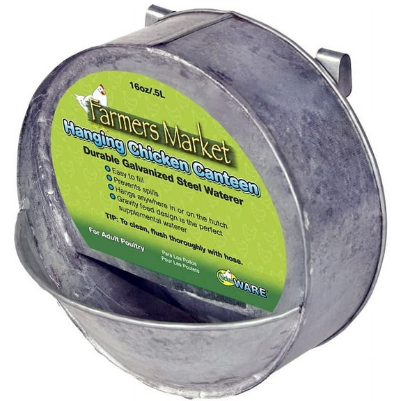 Farmers Market Hanging Chicken Waterer Steel 16 Ounce