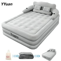 Yyuan 18in Air Mattress, Queen Airbed with Headboard, Inflatable Mattress Camping，Inflatable airbeds for indoor and outdoor use