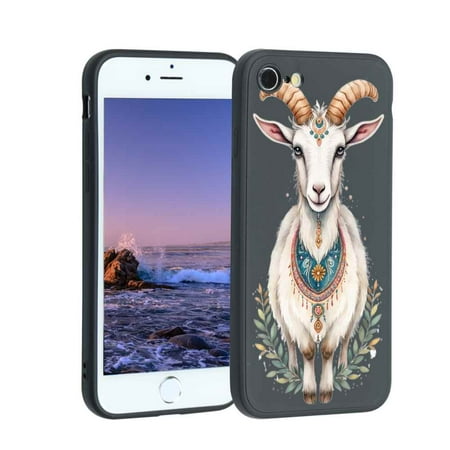 a-cute-boho-Goat-220 phone case for iPhone 7 for Women Men Gifts,Flexible Painting silicone Anti-Scratch Protective Phone Cover