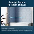 thumbnail image 2 of SUNNY SHOWER Frameless 34" W x 58" H Tub Door with 5/16" Clear Glass Pivot Hinged Shower Door Black, 2 of 10
